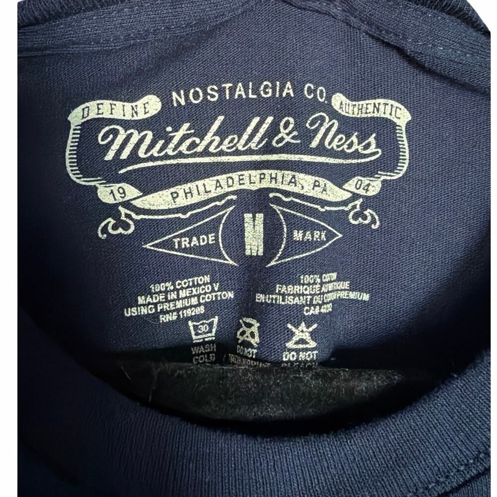 Mitchell & Ness Padres SD Logo Tee Navy MLB Streetwear Athletic New - Picture 2 of 4